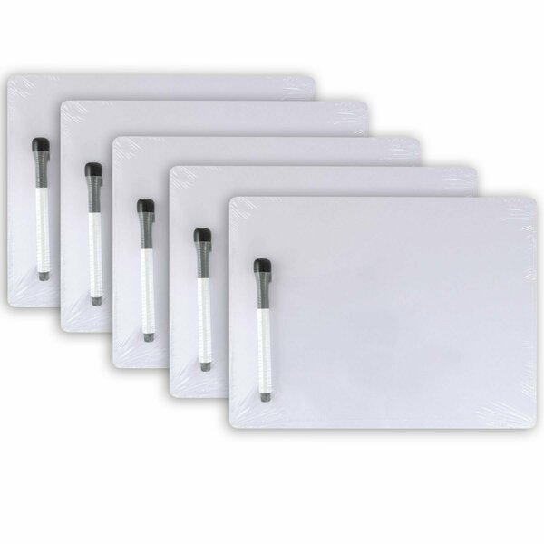 Pacon Dry Erase Whiteboard, 1-Sided, Plain, with Marker/Eraser, 9in. x 12in., 5PK PAC9881C-1
